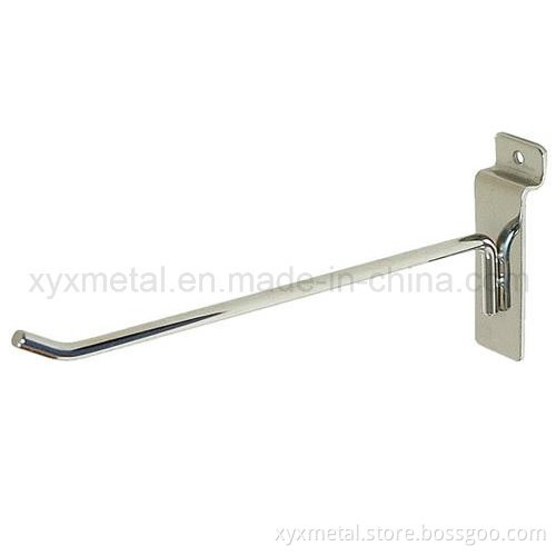 Chrome Metal Hanger with Tag Holder Slatwall Pegboard Wire Hooks